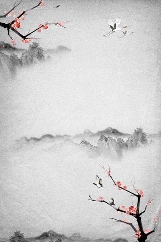 复古灰白大寒冬天冬季二十四气节节日海报背景